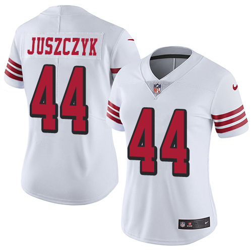 Nike 49ers #44 Kyle Juszczyk White Rush Women's Stitched NFL Vapor Untouchable Limited Jersey Nike 49ers #44 Kyle Juszczyk White Rush Women's Stitched NFL Vapor Untouchable Limited Jersey