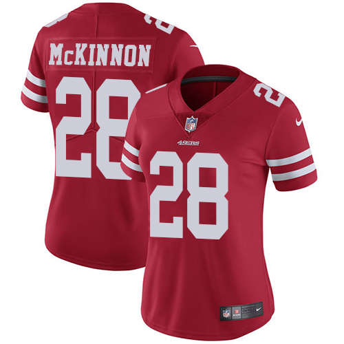 Nike 49ers #28 Jerick McKinnon Red Team Color Women's Stitched NFL Vapor Untouchable Limited Jersey Nike 49ers #28 Jerick McKinnon Red Team Color Women's Stitched NFL Vapor Untouchable Limited Jersey