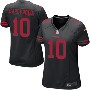 Nike 49ers #10 Jimmy Garoppolo Black Alternate Women's Stitched NFL Game Jersey Nike 49ers #10 Jimmy Garoppolo Black Alternate Women's Stitched NFL Game Jersey