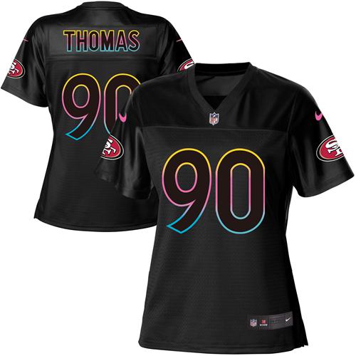 Nike 49ers #90 Solomon Thomas Black Women's NFL Fashion Game Jersey Nike 49ers #90 Solomon Thomas Black Women's NFL Fashion Game Jersey