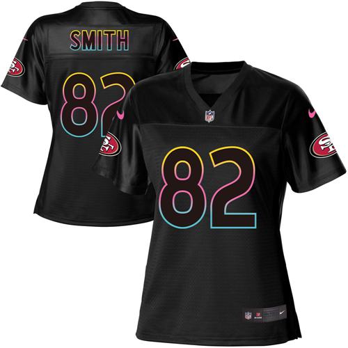 Nike 49ers #82 Torrey Smith Black Women's NFL Fashion Game Jersey Nike 49ers #82 Torrey Smith Black Women's NFL Fashion Game Jersey