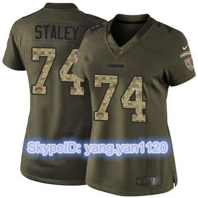 Nike 49ers #74 Joe Staley Green Women's Stitched NFL Limited Salute to Service Jersey Nike 49ers #74 Joe Staley Green Women's Stitched NFL Limited Salute to Service Jersey