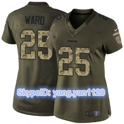 Nike 49ers #25 Jimmie Ward Green Women's Stitched NFL Limited Salute to Service Jersey Nike 49ers #25 Jimmie Ward Green Women's Stitched NFL Limited Salute to Service Jersey