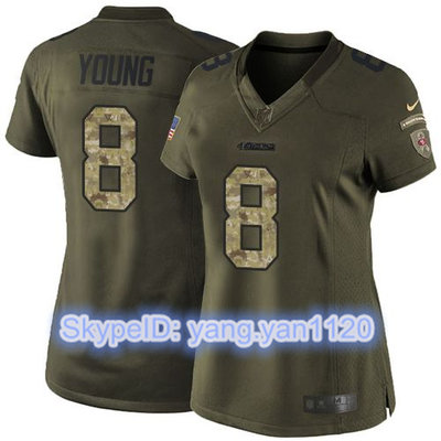 Nike 49ers #8 Steve Young Green Women's Stitched NFL Limited Salute to Service Jersey Nike 49ers #8 Steve Young Green Women's Stitched NFL Limited Salute to Service Jersey