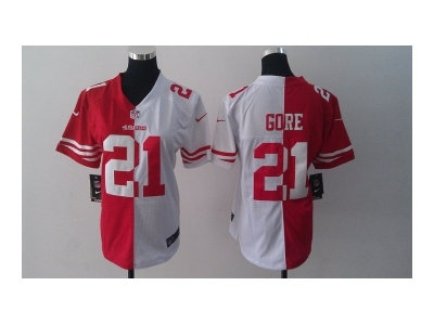 NEW women San Francisco 49ers 21 Frank Gore white-red(Elite split NEW women San Francisco 49ers 21 Frank Gore white-red(Elite split