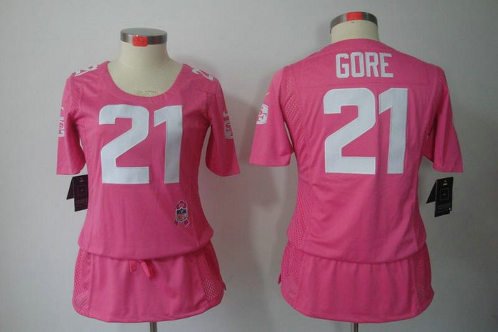 Womens NEW San Francisco 49ers 21 Frank Gore breast Cancer Awareness Pink Jerseys Womens NEW San Francisco 49ers 21 Frank Gore breast Cancer Awareness Pink Jerseys