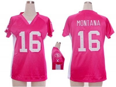 NEW NFL San Francisco 49ers #16 Joe Montana pink jerseys(draft him ii top) NEW NFL San Francisco 49ers #16 Joe Montana pink jerseys(draft him ii top)