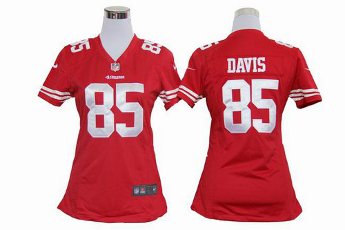 Women Nike NFL San Francisco 49ers 85 Vernon Davis Red Jerseys