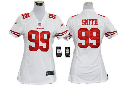 Women Nike NFL San Francisco 49ers 99 Aldon Smith White Jerseys Women Nike NFL San Francisco 49ers 99 Aldon Smith White Jerseys