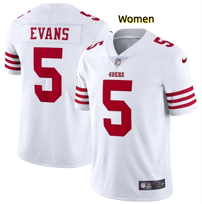Women San Francisco 49ers #5 Mike Evans White 2026 Vapor Untouchable Limited Stitched Football Jersey