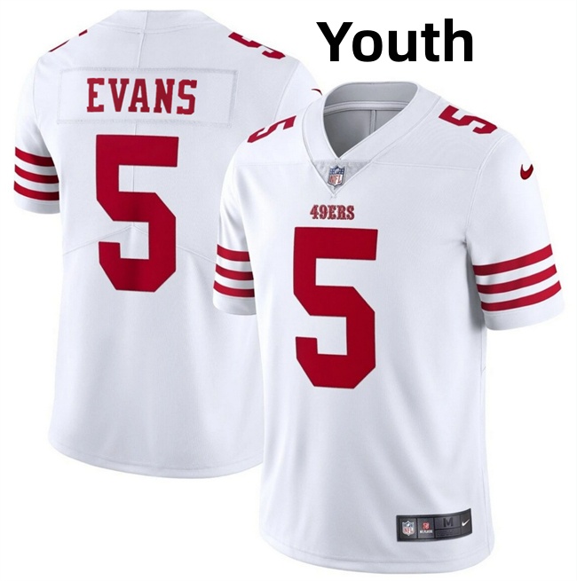 Youth San Francisco 49ers #5 Mike Evans White 2026 Vapor Untouchable Limited Stitched Football Jersey