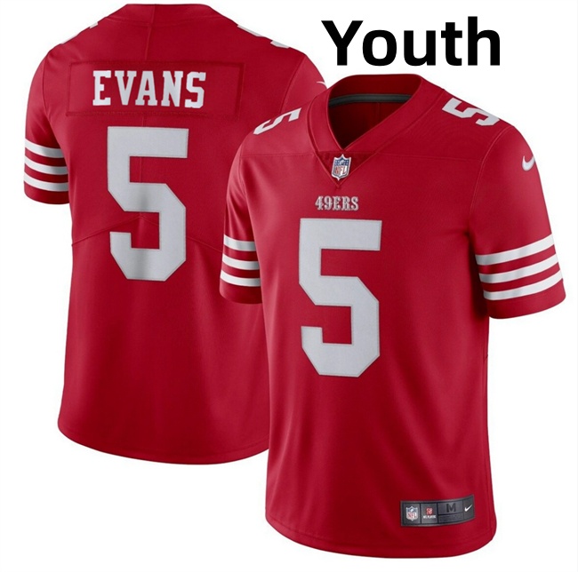 Youth San Francisco 49ers #5 Mike Evans Red 2026 Vapor Untouchable Limited Stitched Football Jersey