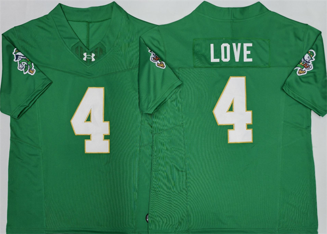 Men's Notre Dame Fighting Irish #4 Jeremiyah Love Green 2026 F.U.S.E. Limited Stitched Jersey