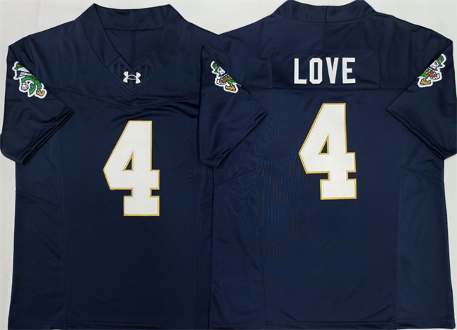 Men's Notre Dame Fighting Irish #4 Jeremiyah Love Navy 2026 F.U.S.E. Limited Stitched Jersey Men's Notre Dame Fighting Irish #4 Jeremiyah Love Navy 2026 F.U.S.E. Limited Stitched Jersey