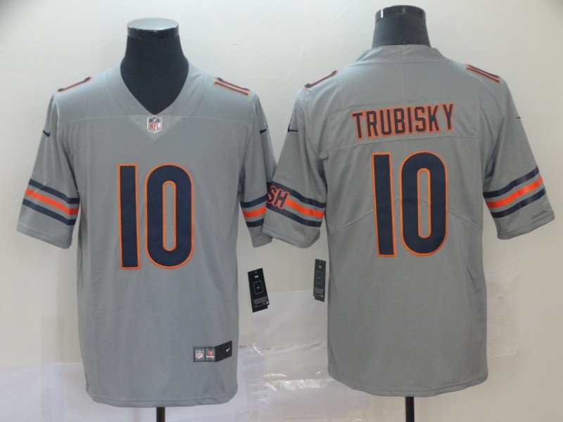Nike Bears 10 Mitchell Trubisky Silver Inverted Legend Limited Jersey Nike Bears 10 Mitchell Trubisky Silver Inverted Legend Limited Jersey