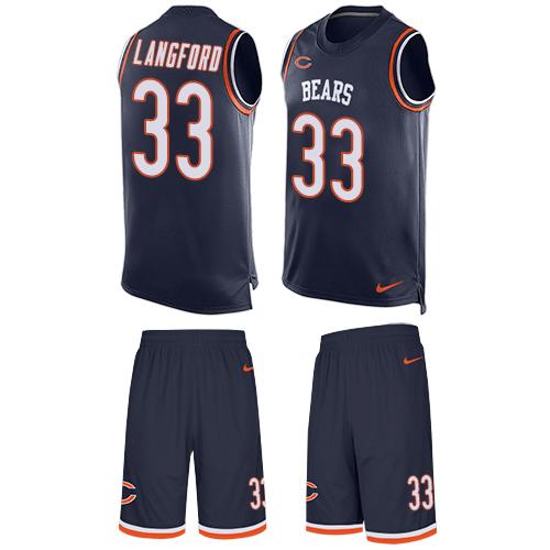 Nike Bears #33 Jeremy Langford Navy Blue Team Color Men's Stitched NFL Limited Tank Top Suit Jersey Nike Bears #33 Jeremy Langford Navy Blue Team Color Men's Stitched NFL Limited Tank Top Suit Jersey