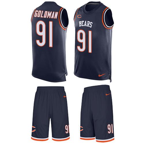 Nike Bears #91 Eddie Goldman Navy Blue Team Color Men's Stitched NFL Limited Tank Top Suit Jersey Nike Bears #91 Eddie Goldman Navy Blue Team Color Men's Stitched NFL Limited Tank Top Suit Jersey