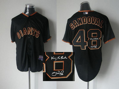 MLB San Francisco Giants 48# Sandoval Black Signed Jersey MLB San Francisco Giants 48# Sandoval Black Signed Jersey