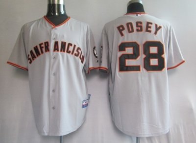 Jerseys San Francisco Giants 28# Posey Grey Jerseys San Francisco Giants 28# Posey Grey
