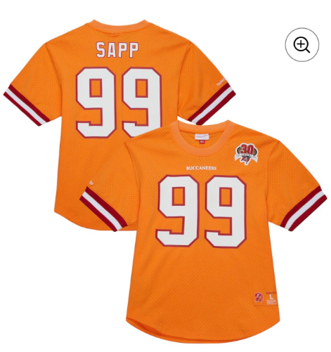 Custom Men's Tampa Bay Buccaneers Mitch Ness Orange Stitched Jersey