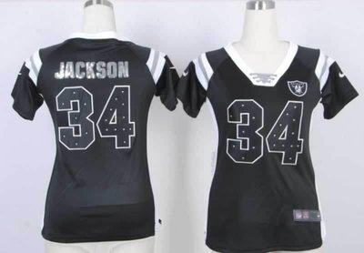 NEW Women Jerseys Oakland Raiders 34 Bo Jackson Black(fashion Rhinestone sequins) NEW Women Jerseys Oakland Raiders 34 Bo Jackson Black(fashion Rhinestone sequins)