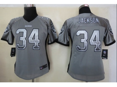 NEW women nfl jerseys oakland raiders #34 bo jackson grey(Elite drift fashion) NEW women nfl jerseys oakland raiders #34 bo jackson grey(Elite drift fashion)