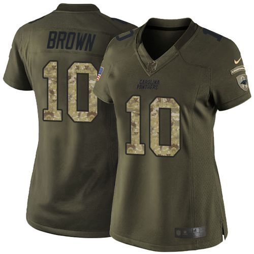 Nike Panthers #10 Corey Brown Green Women's Stitched NFL Limited Salute to Service Jersey