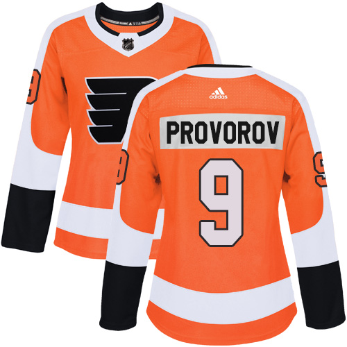 Adidas Flyers #9 Ivan Provorov Orange Home Authentic Women's Stitched NHL Jersey Adidas Flyers #9 Ivan Provorov Orange Home Authentic Women's Stitched NHL Jersey