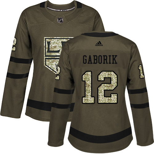 Adidas Kings #12 Marian Gaborik Green Salute to Service Women's Stitched NHL Jersey Adidas Kings #12 Marian Gaborik Green Salute to Service Women's Stitched NHL Jersey