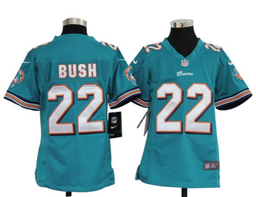 Youth NEW NFL Miami Dolphins 22 Reggie Bush Green Jerseys