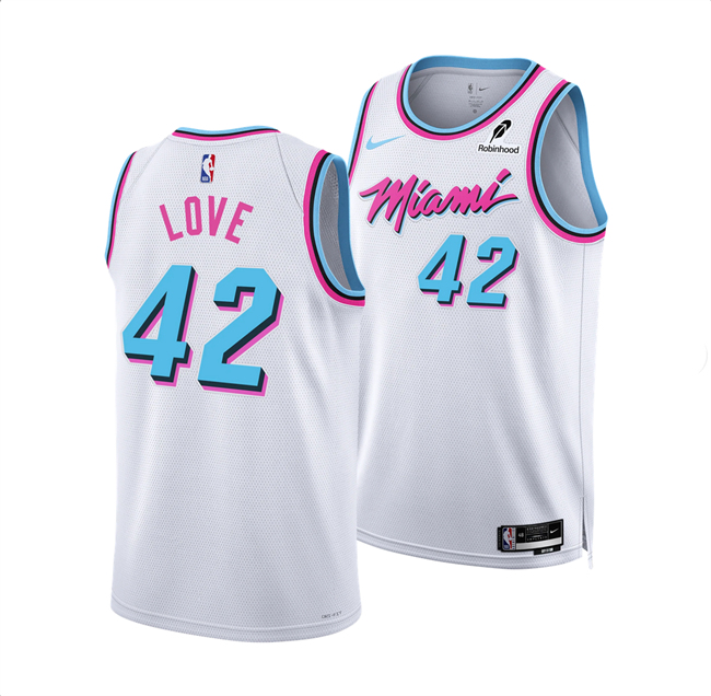 Men's Miami Heat #42 Kevin Love White 2024 25 City Edition Stitched Basketball Jersey